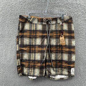 New 3rd & Army Board Shorts Mens 36 Swim Trunk Bottoms Multicolor Plaid